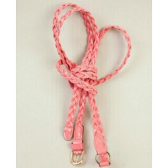 Pink Double Braided Twist Belt - Picture 1 of 3